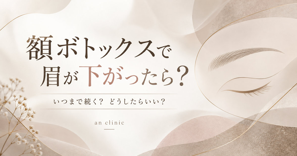 額のボトックスが効きすぎた時にどうなるかを解説するガイドの絵